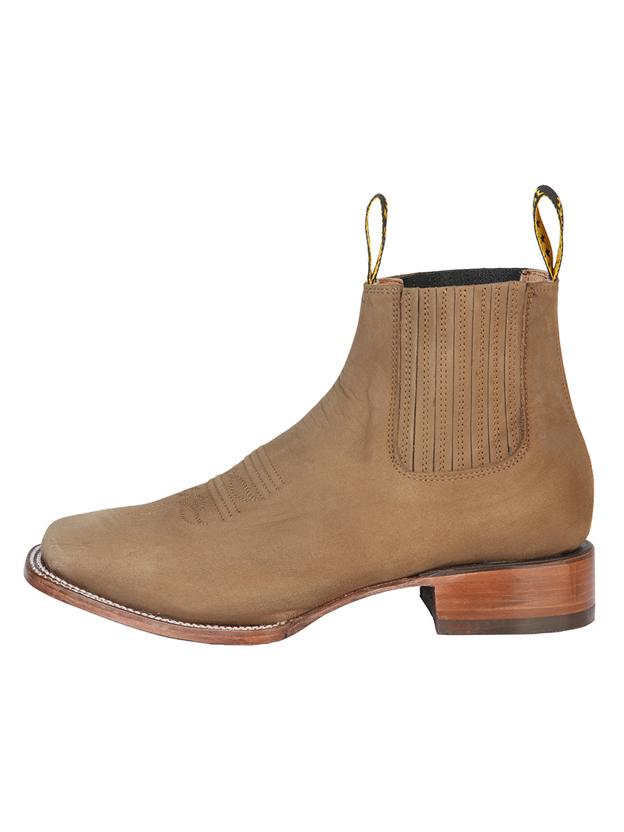 El General Square Toe Ankle Boot - Nobuck Brown 126189