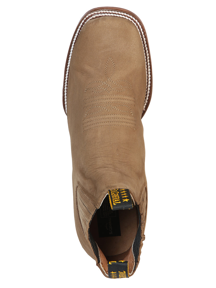 El General Square Toe Ankle Boot - Nobuck Brown 126189