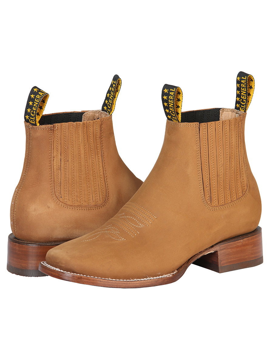 El General Square Toe Ankle Boot - Nobuck Gold 126190