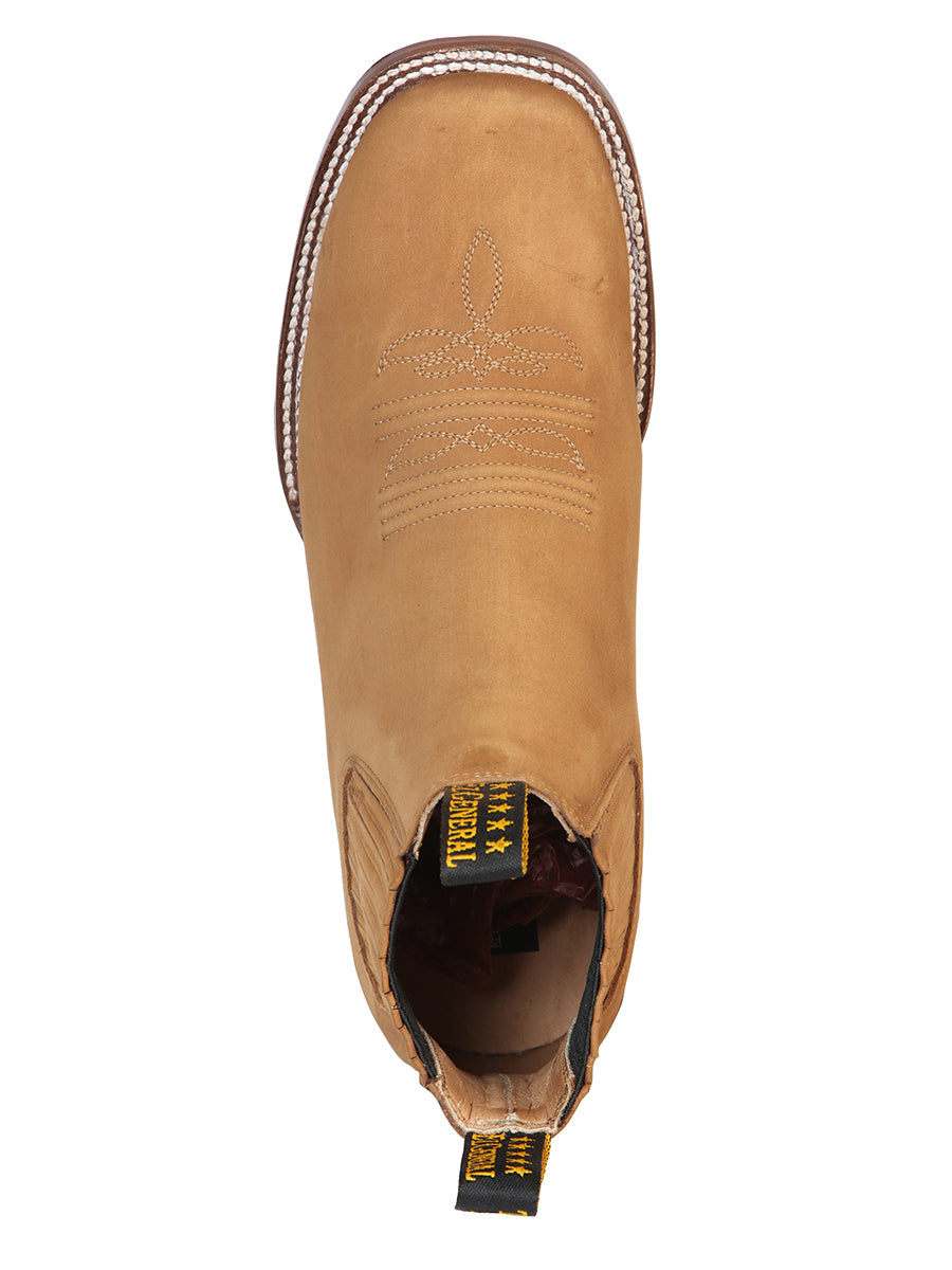 El General Square Toe Ankle Boot - Nobuck Gold 126190