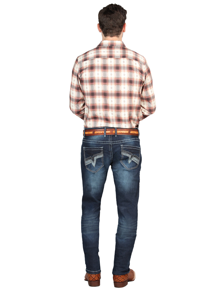 El Norteño Dark Blue Skinny Stretch Pants 126633