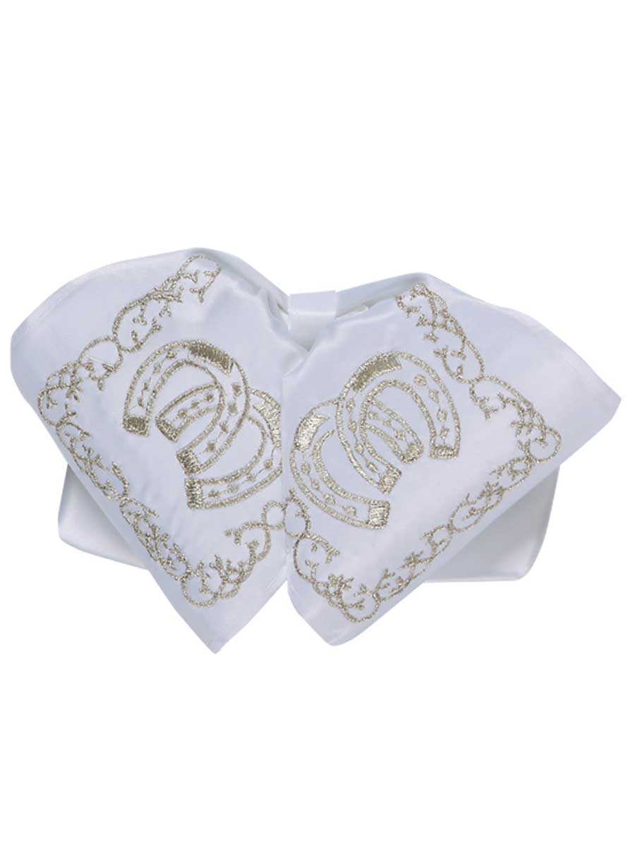 Adult 
Mexican Charro Bow Tie 100% Polyester White/Silver  600120