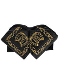 Adult 
Mexican Charro Bow Tie 100% Polyester Black/Gold  600129