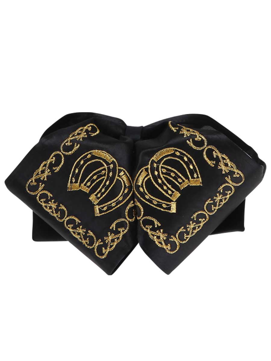 Adult 
Mexican Charro Bow Tie 100% Polyester Black/Gold  600129