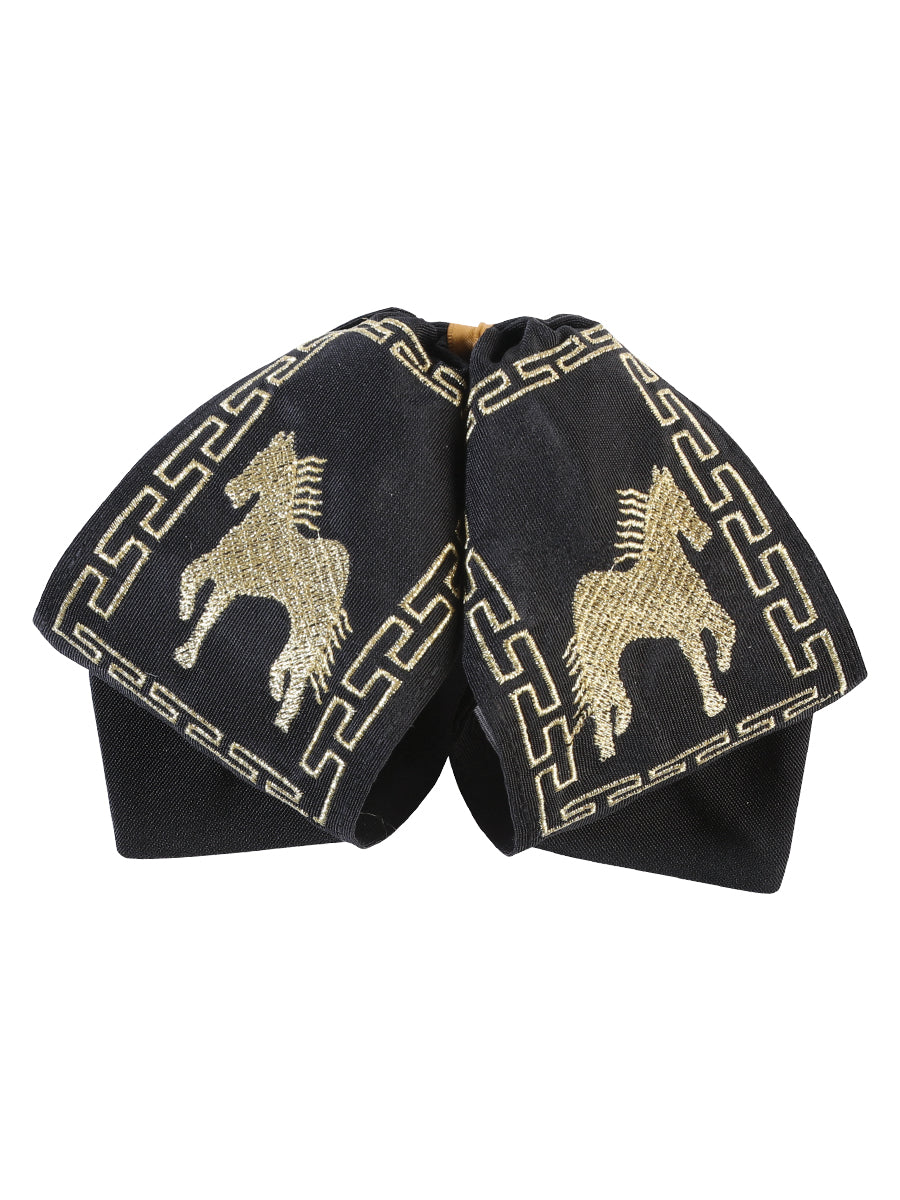 Adult 
Mexican Charro Bow Tie 100% Polyester Black/Gold  601802