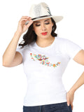 Artisanal Embroidered T Shirt White 602753