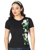Artisanal Embroidered T Shirt Black 602766