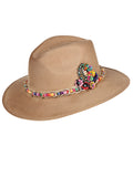 Artisanal Hat Frida Medallion Suede Mocha 603667