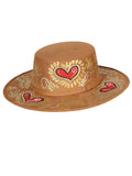 Artisanal Mexican Hand-Painted Hat Suede Black 603723