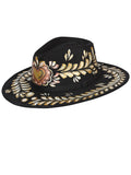 Artisanal Mexican Hand-Painted Hat Suede Black 603736