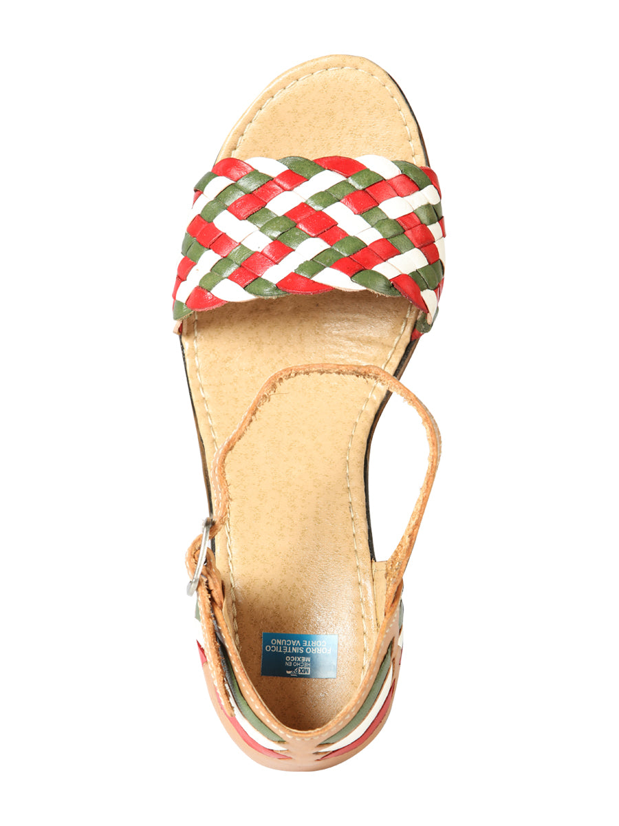 Mexican Artisanal Sandals Leather Tricolor 603941
