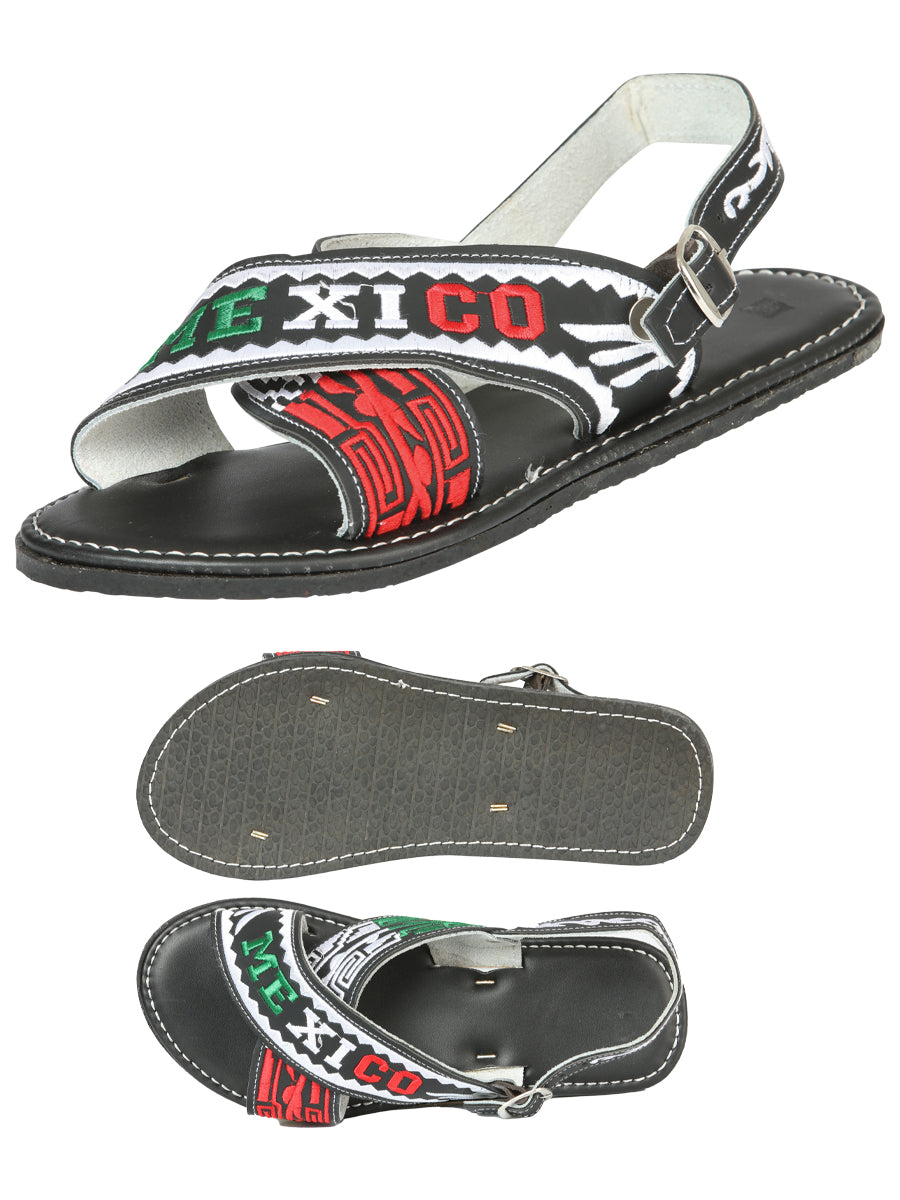 Mexican Artisanal Sandals 50% Leather, 50% Synthetic Black  603954