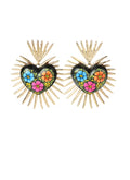 Artisanal Hand Painted Earrings Black 603972