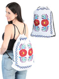 Artisanal Embroidered Bagpack 100% Cotton White 603995