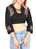 Artisanal Embroidered Torera 100% Cotton Black 604052