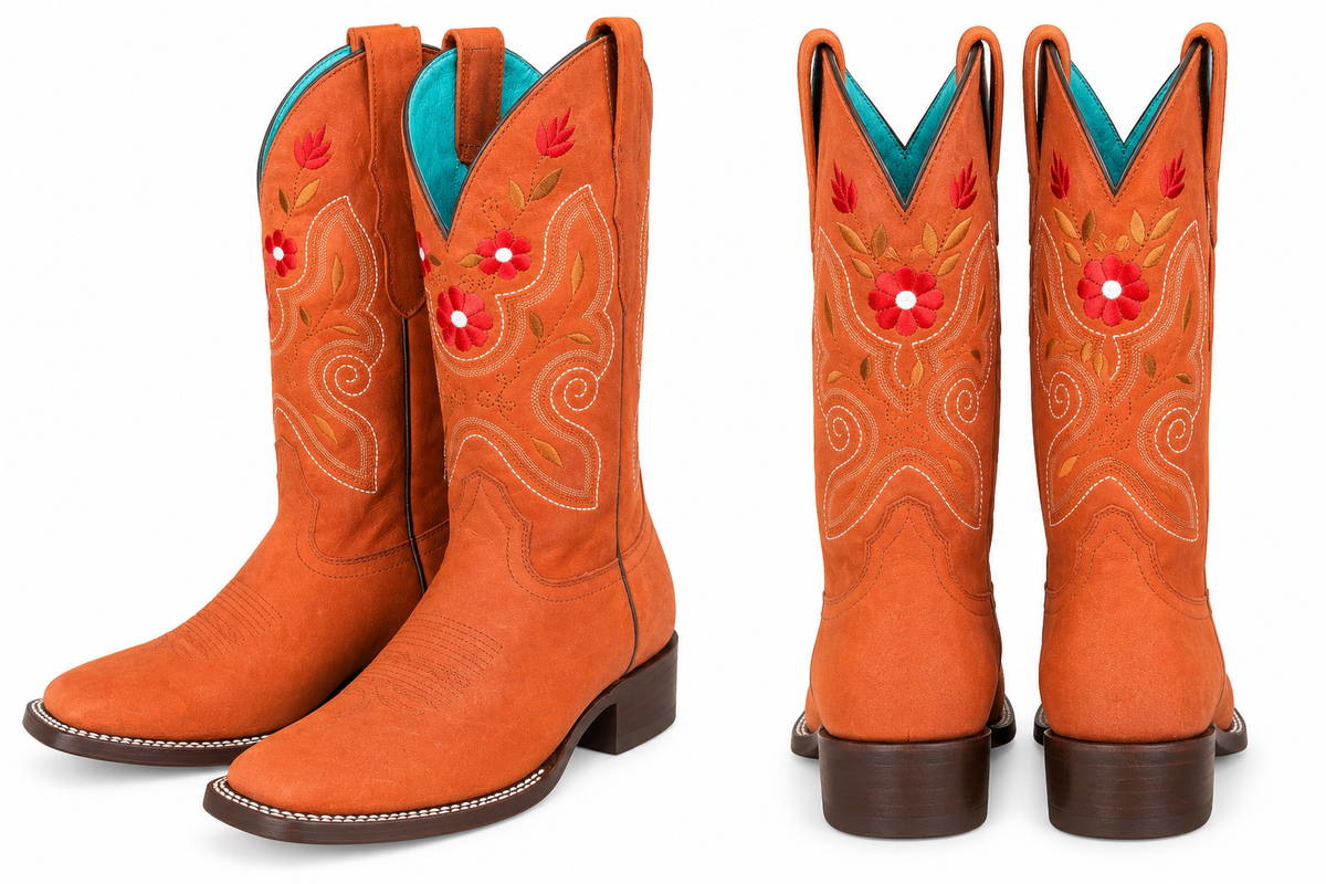 BOTA VAQUERA DAMA EL GENERAL PIEL BOVINO CRAZY SHEDRON